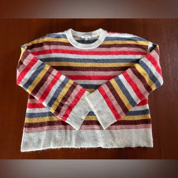 Madewell Striped Multicolored Sweater-oversized-size XXS - Picture 1 of 7